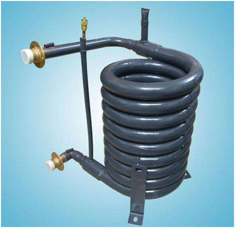 coaxial sleeve tube heat exchanger in hot water unit