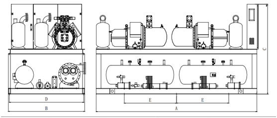 Dual source heat pump dimensions drawing