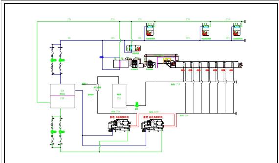 hot water and exhaust heat recovery Project system diagram 